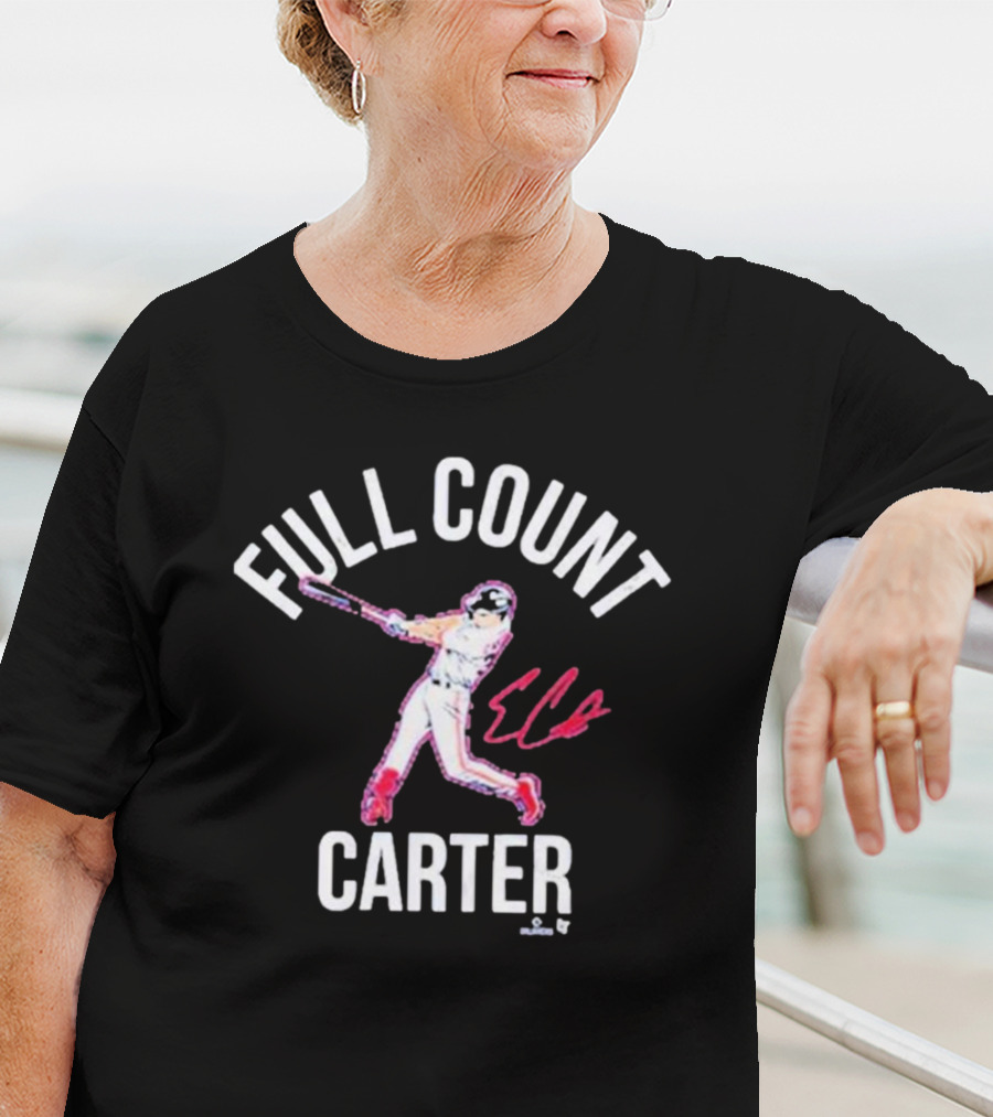 Full Count Carter Breakingt Evan Carter Baseball Player Signature T-Shirt