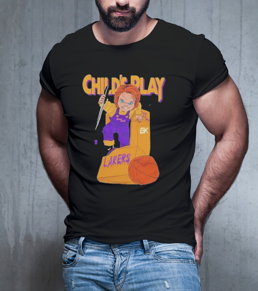 Child's Play Los Angeles Lakers Chucky Basketball Box T-Shirt