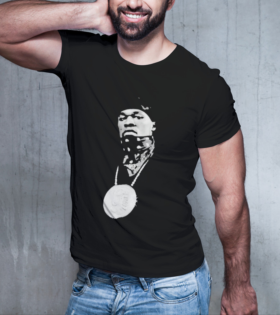 Drake Ibashar Bandana Portrait With Large Medal Necklace T-Shirt