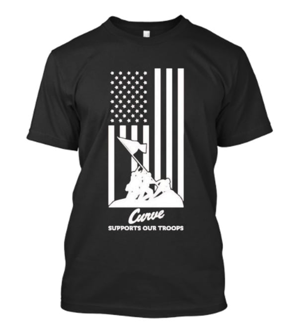 Curve Supports Our Troops Flag Raising T-Shirt