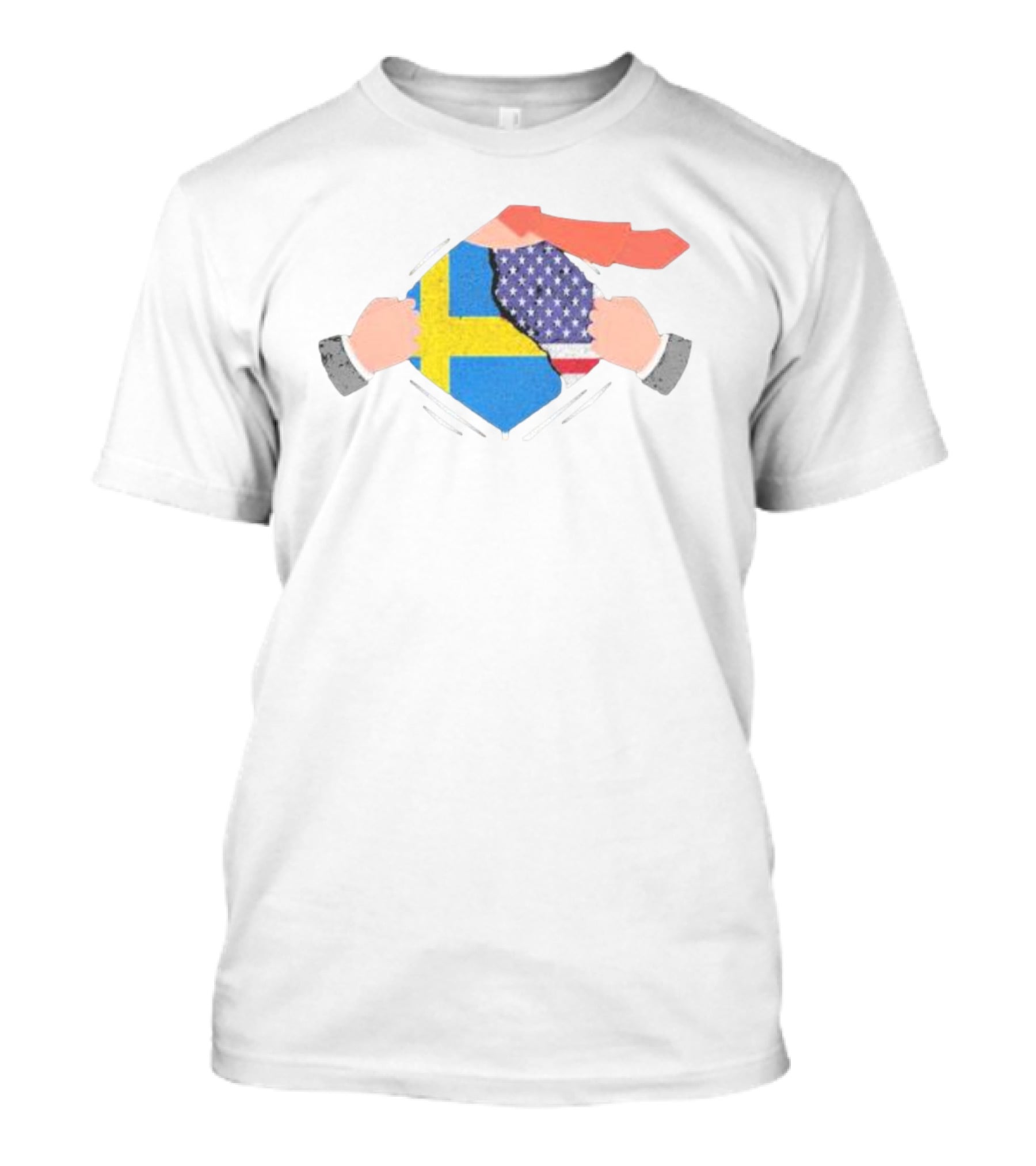 Ripping Off Sweden And America Flag T-Shirt