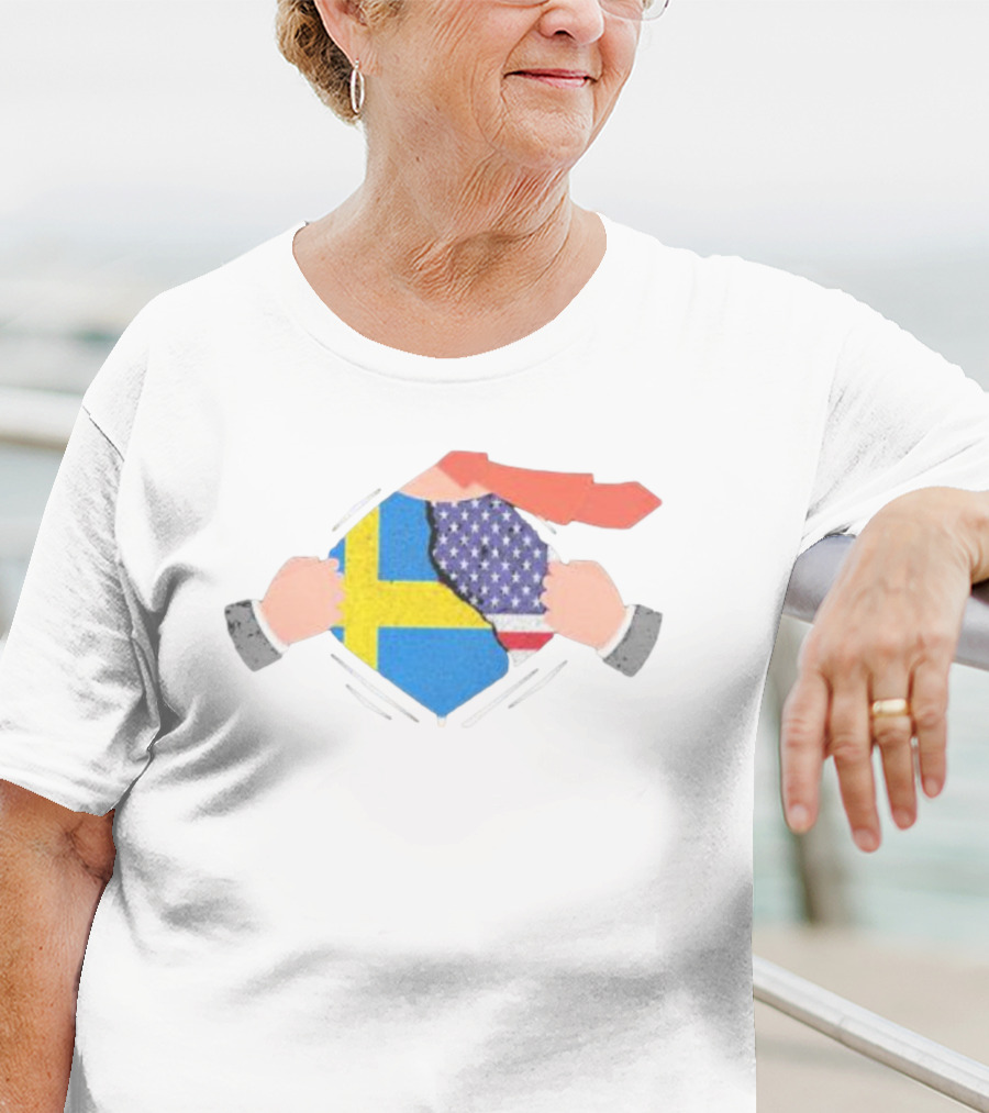 Ripping Off Sweden And America Flag T-Shirt