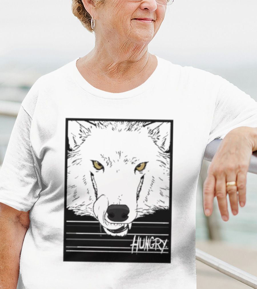 Sloshdog Hungry Wolf Face Yellow Eyes T-Shirt