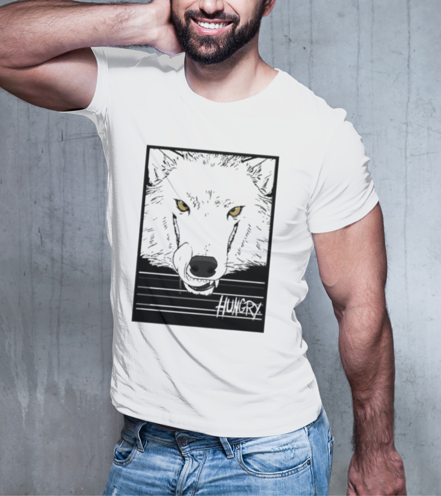 Sloshdog Hungry Wolf Face Yellow Eyes T-Shirt