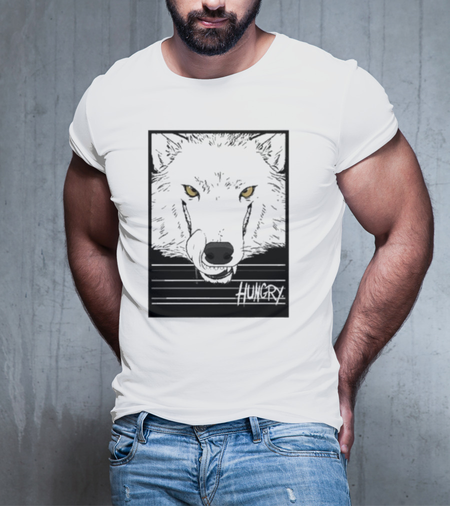 Sloshdog Hungry Wolf Face Yellow Eyes T-Shirt