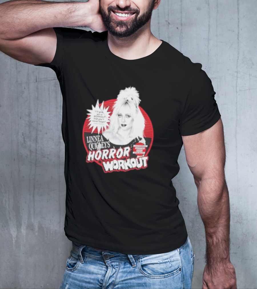 Linnea Quigley's Horror Workout Red Circle T-Shirt