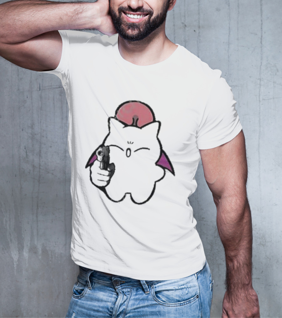 Gun Wielding Moogle By Wisdomeel T-Shirt