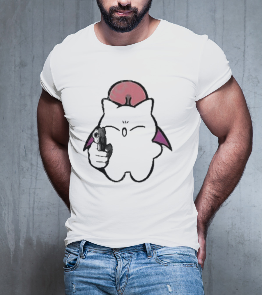 Gun Wielding Moogle By Wisdomeel T-Shirt