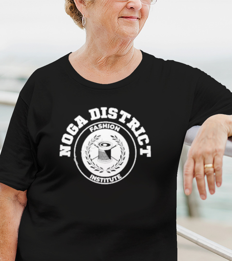 Noga District Fashion Institute Thread Spool Emblem T-Shirt