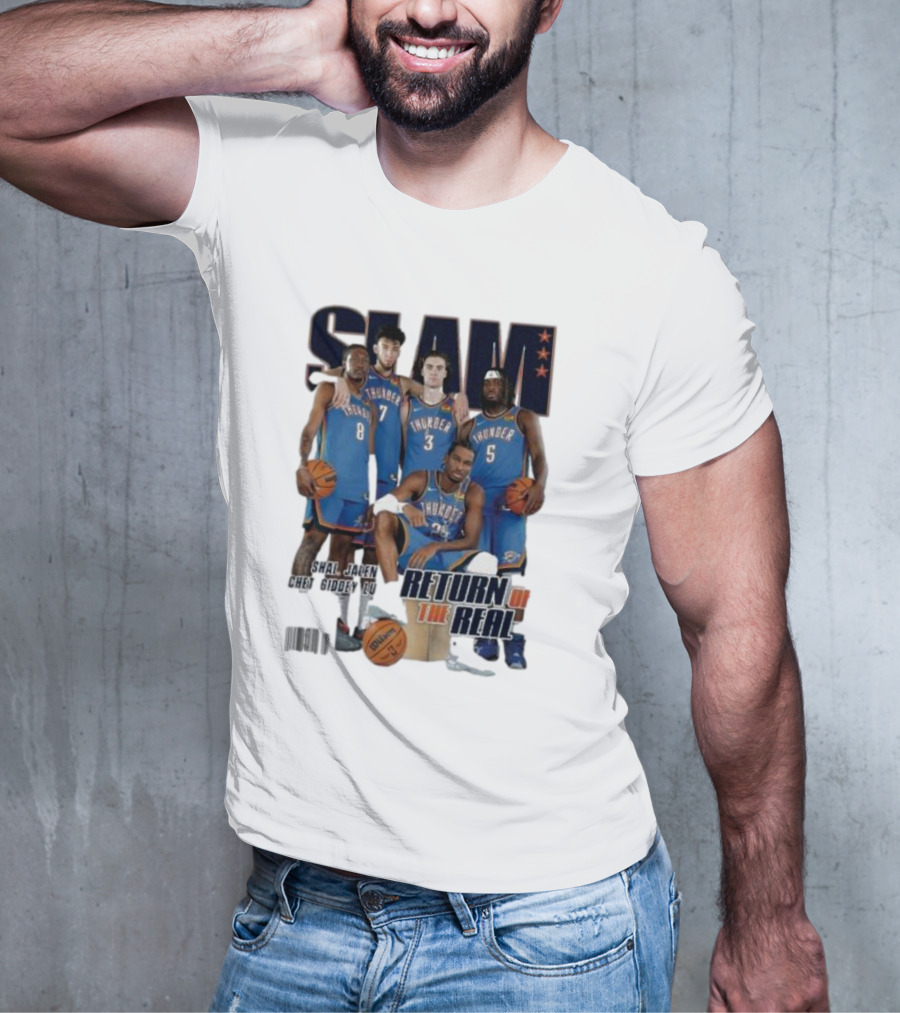 Slam Thunder Legends Return Of The Real Okc Thunder Slam 247 T-Shirt