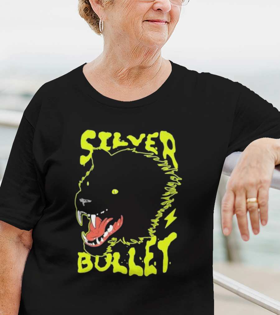 Silver Bullet Werewolf Face Neon T-Shirt