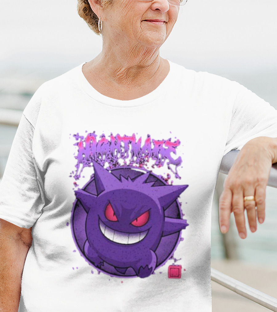 Gengar Nightmare Pokemon Purple Mischief T-Shirt