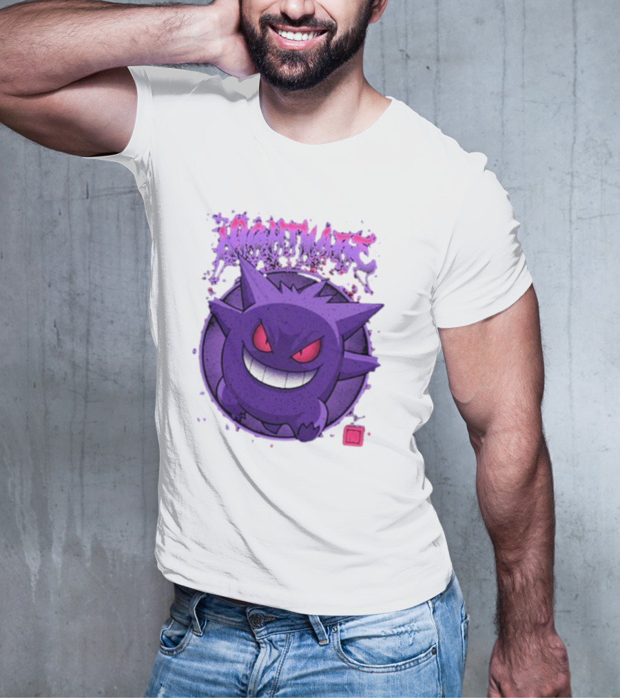Gengar Nightmare Pokemon Purple Mischief T-Shirt
