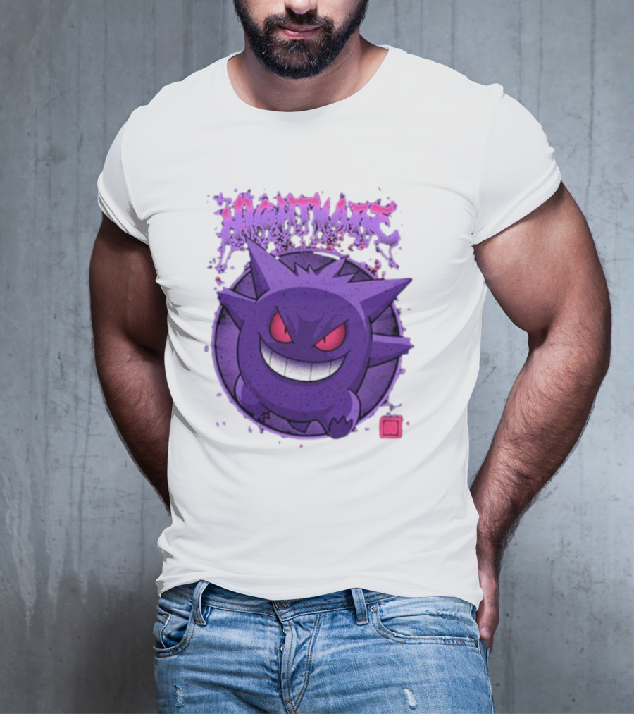 Gengar Nightmare Pokemon Purple Mischief T-Shirt