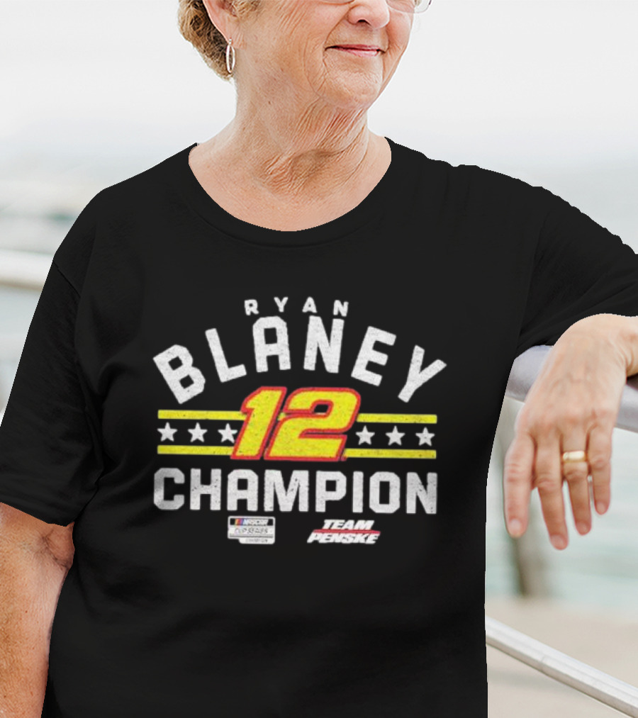 Ryan Blaney 12 Champion NASCAR Cup Series Team Penske T-Shirt
