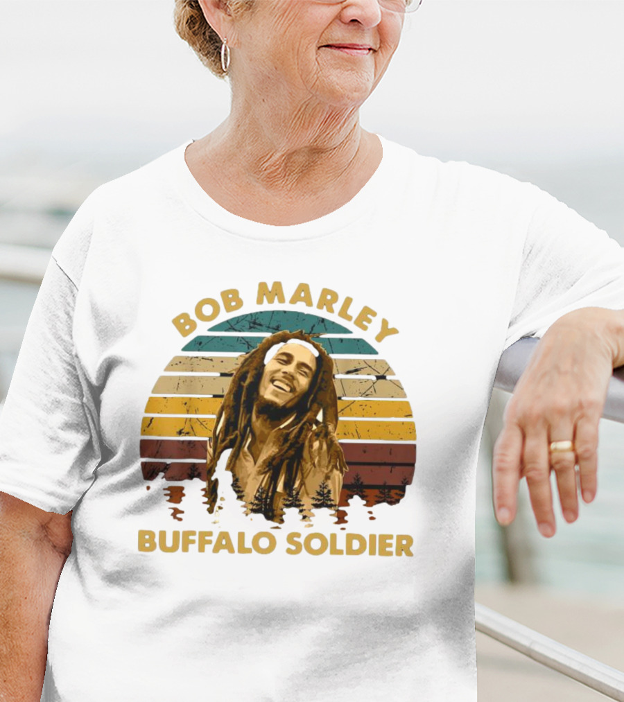 Bob Marley Buffalo Soldier Vintage Retro Sunset T-Shirt
