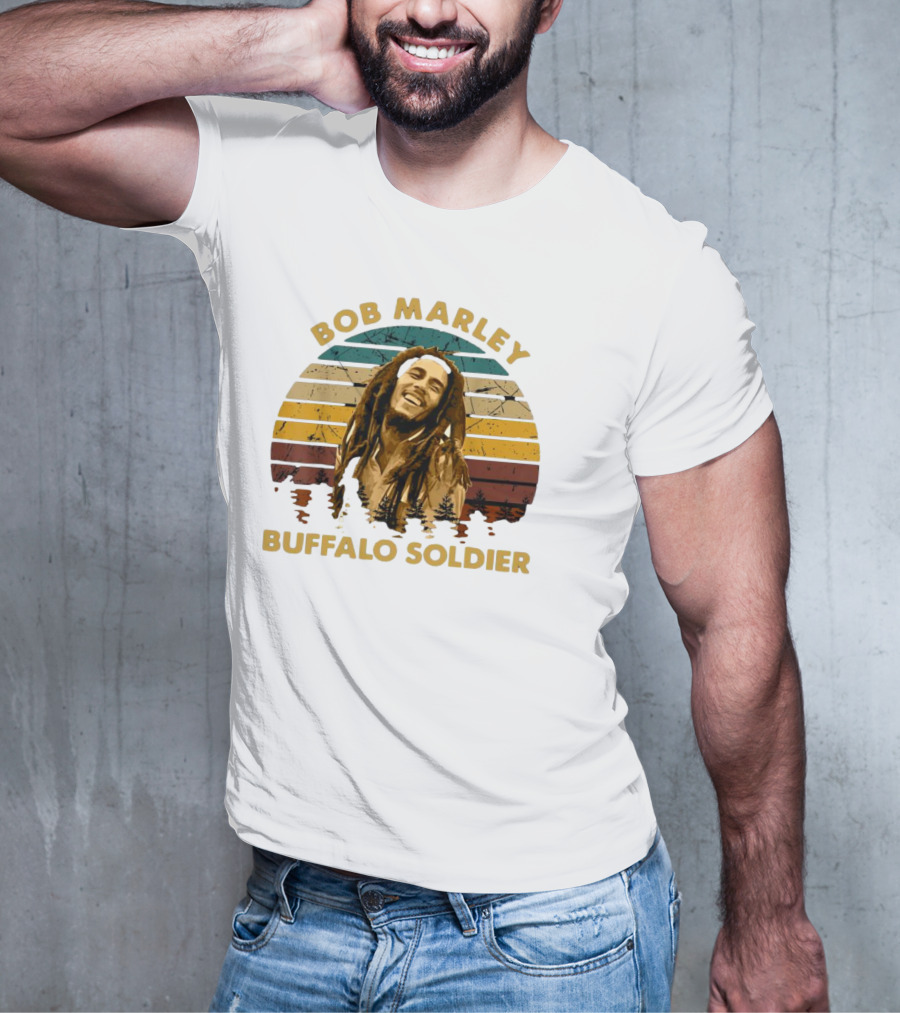Bob Marley Buffalo Soldier Vintage Retro Sunset T-Shirt