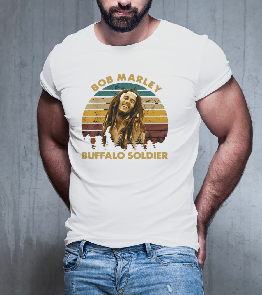 Bob Marley Buffalo Soldier Vintage Retro Sunset T-Shirt