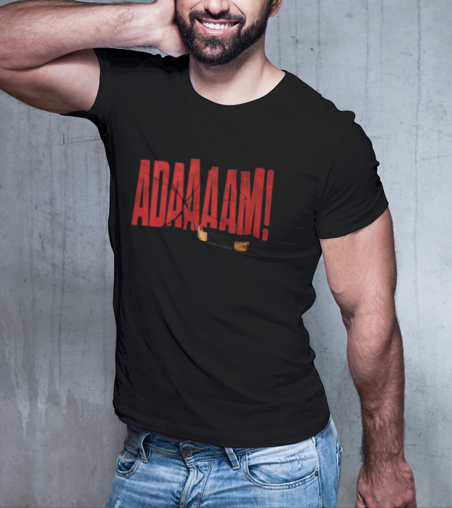 ADAAAAM Red Text Broken Glass T-Shirt