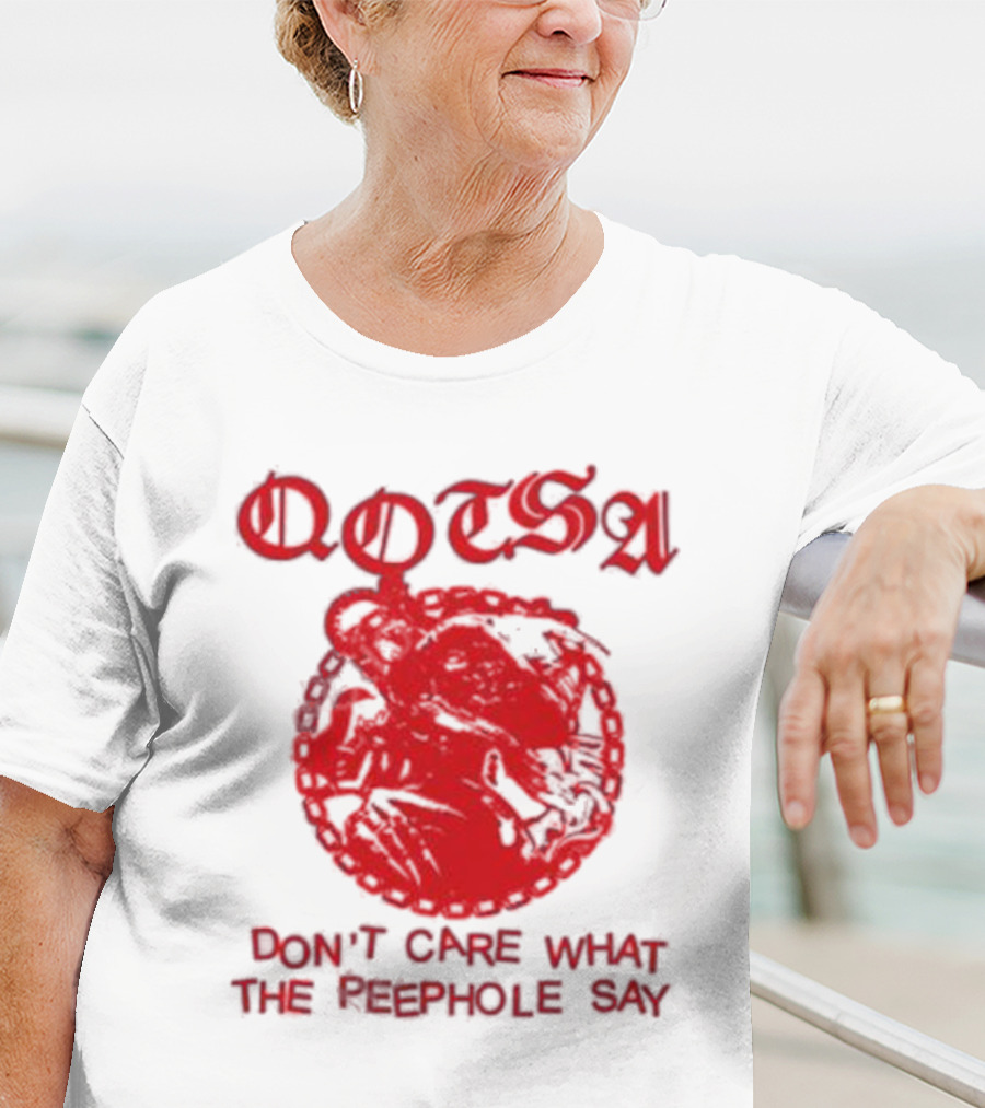 QOTSA Don't Care What The Peephole Say Red Skull T-Shirt