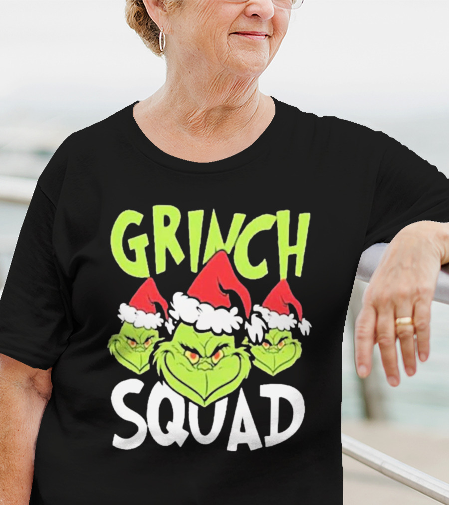 Grinch Squad Christmas Santa Hat Trio T-Shirt