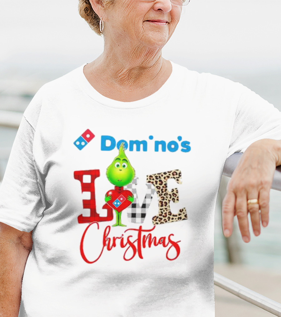 Domino's Grinch Love Christmas T-Shirt