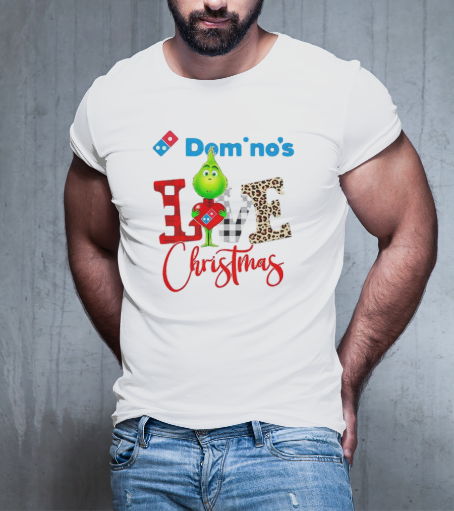 Domino's Grinch Love Christmas T-Shirt