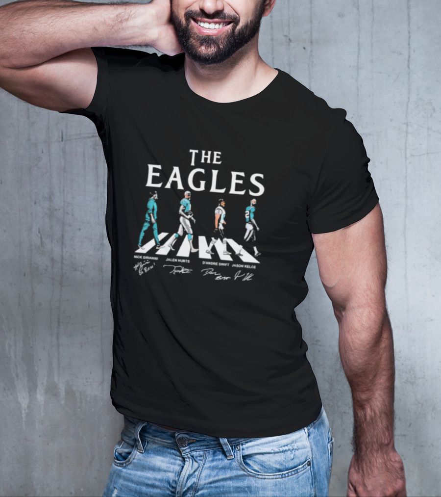 Eagles Abbey Road Nick Sirianni Jalen Hurts D'Andre Swift Jason Kelce T-Shirt