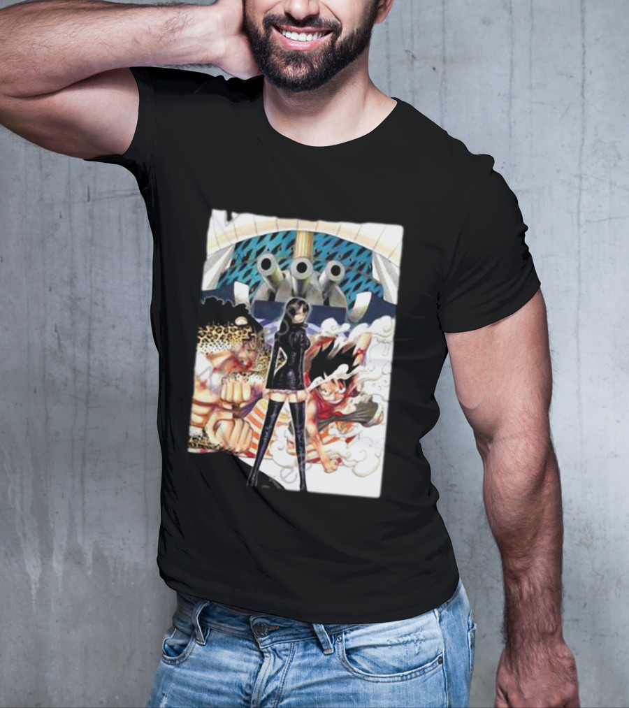 Geo Aw Enies Lobby Arc Animes Luffy Robin Lucci Cannon T-Shirt