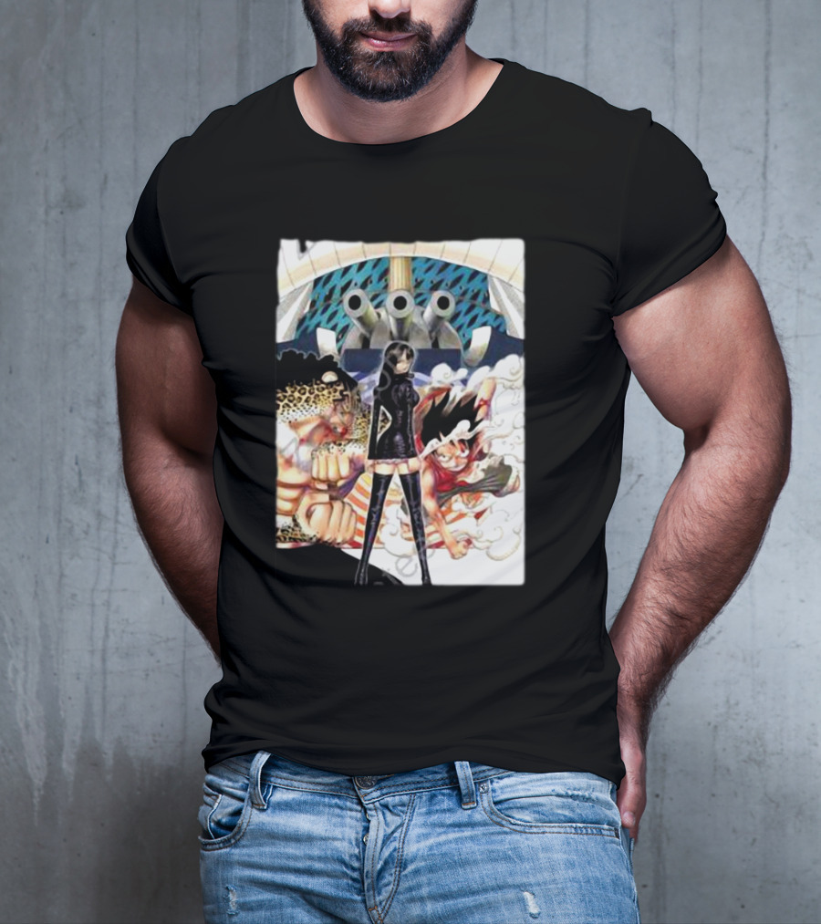 Geo Aw Enies Lobby Arc Animes Luffy Robin Lucci Cannon T-Shirt