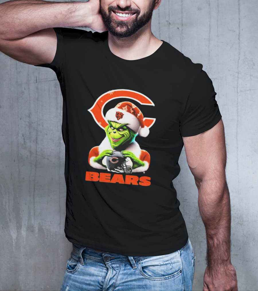 Santa Grinch Bears Merry Christmas Love Chicago Bears T-Shirt