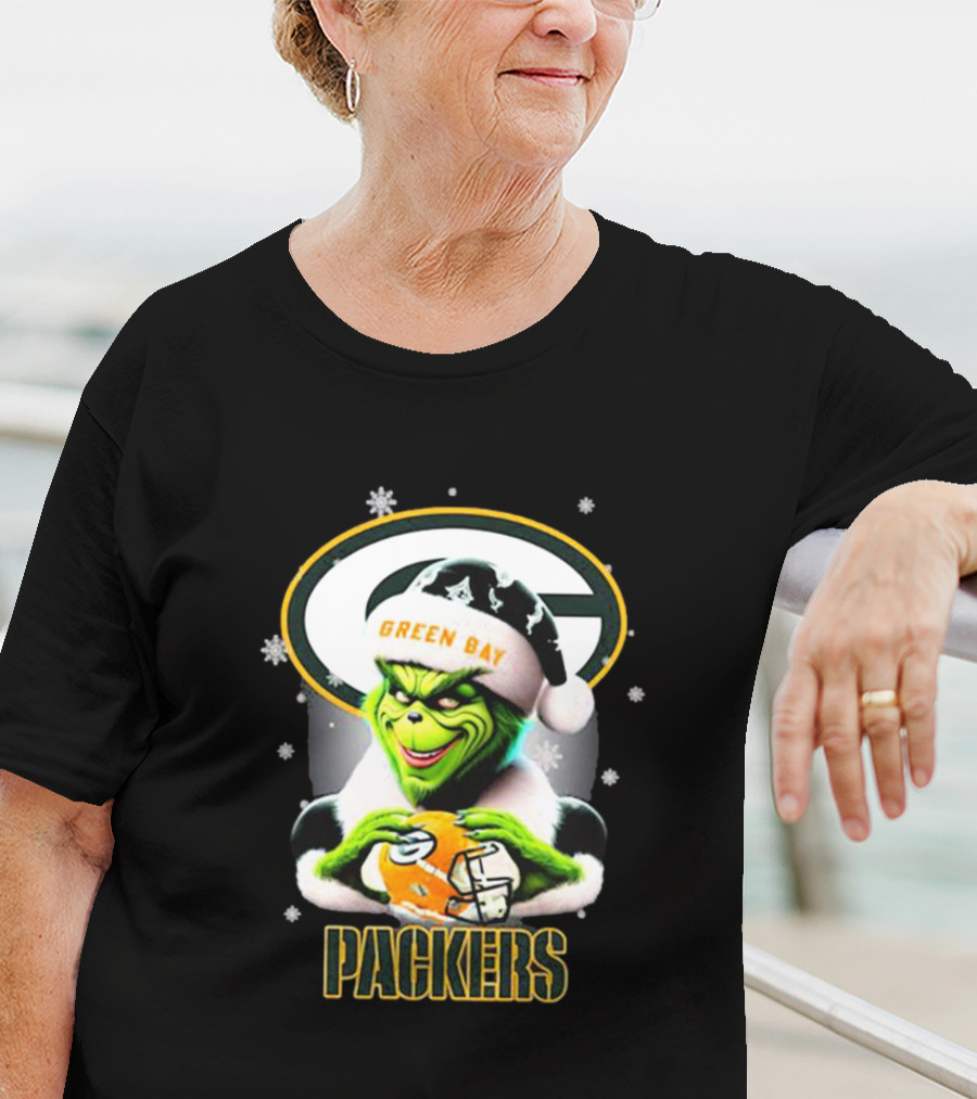Santa Grinch Green Bay Packers Merry Christmas T-Shirt