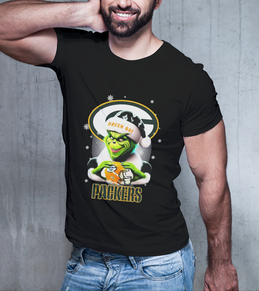 Santa Grinch Green Bay Packers Merry Christmas T-Shirt