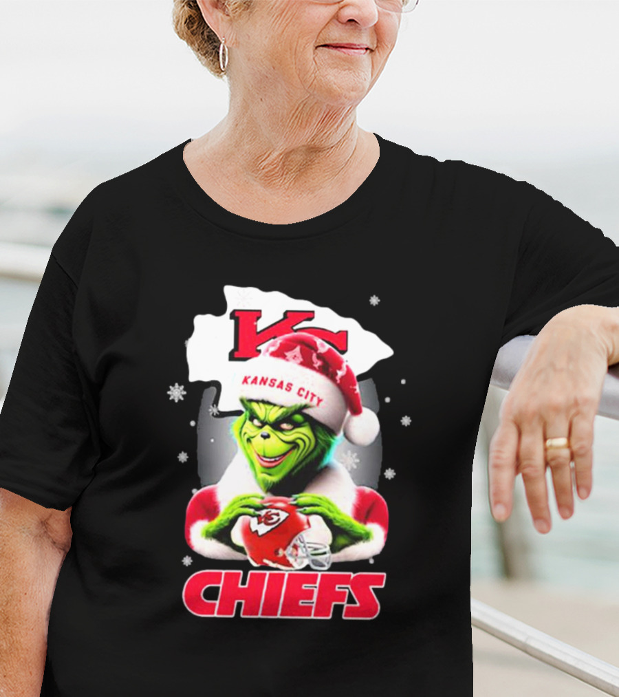 Kansas City Chiefs Grinch Santa Christmas T-Shirt