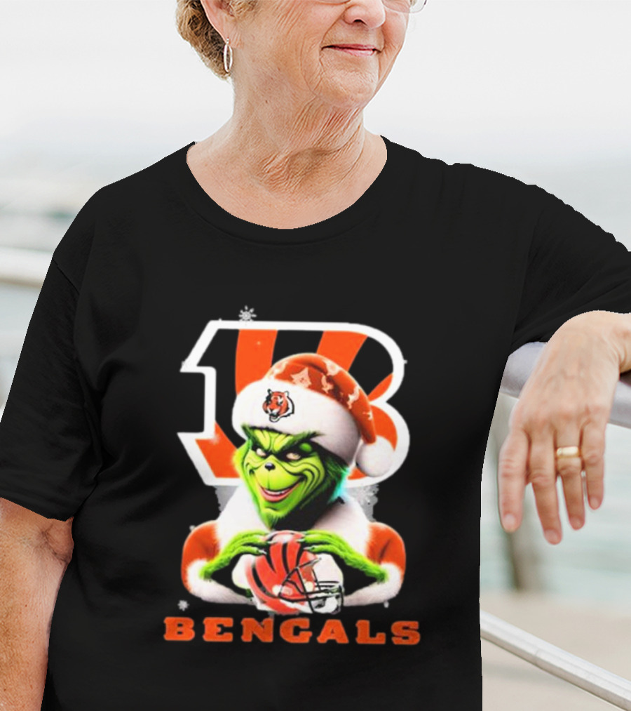 Santa Grinch Cincinnati Bengals Christmas Football T-Shirt