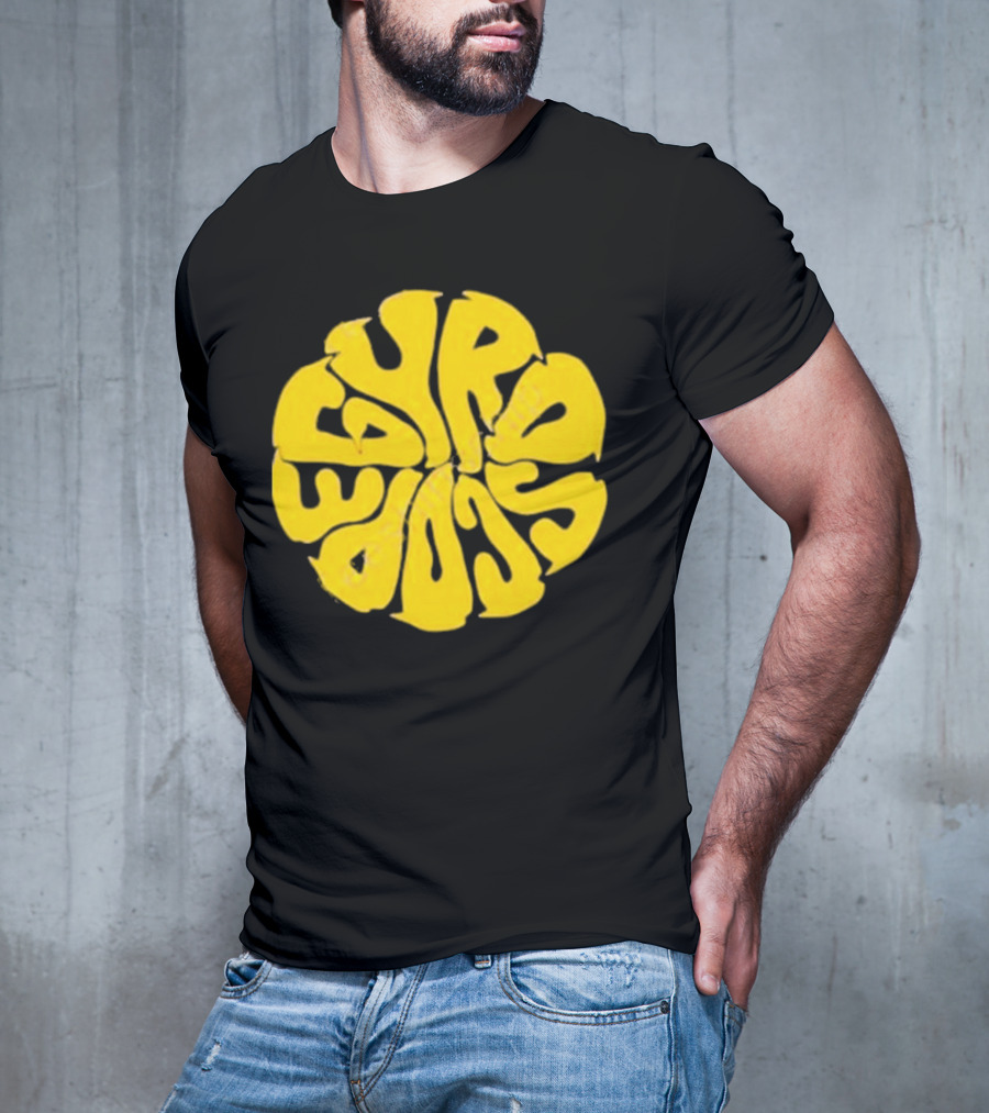 Gyroscope Liquid Logo Yellow Circular Text T-Shirt
