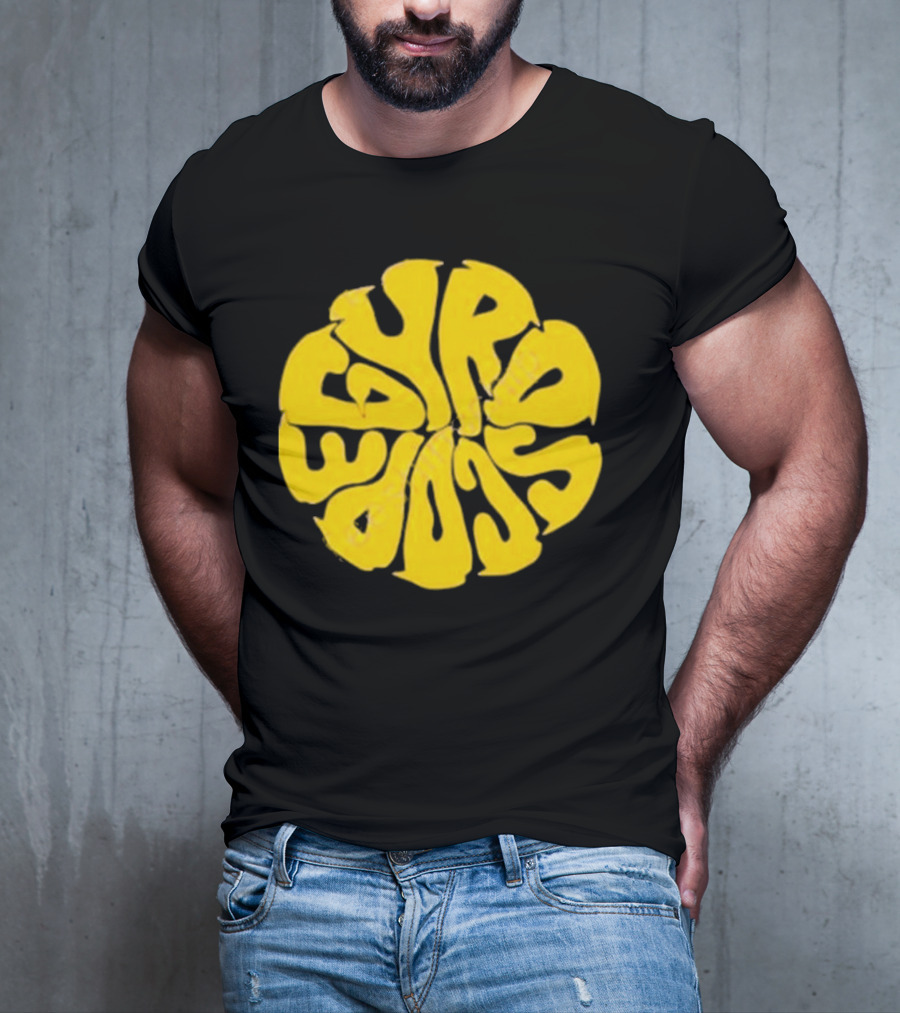 Gyroscope Liquid Logo Yellow Circular Text T-Shirt