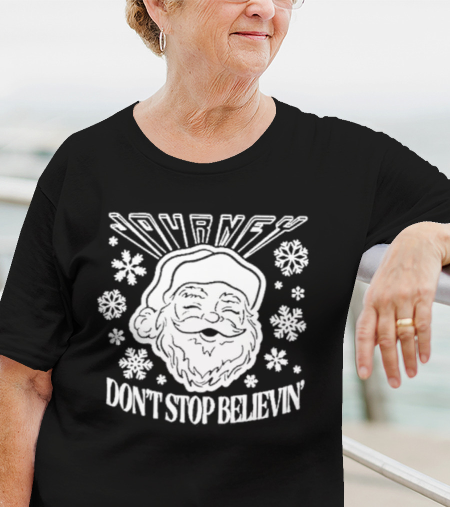 Journey Don't Stop Believin' Christmas Santa Snowflakes T-Shirt