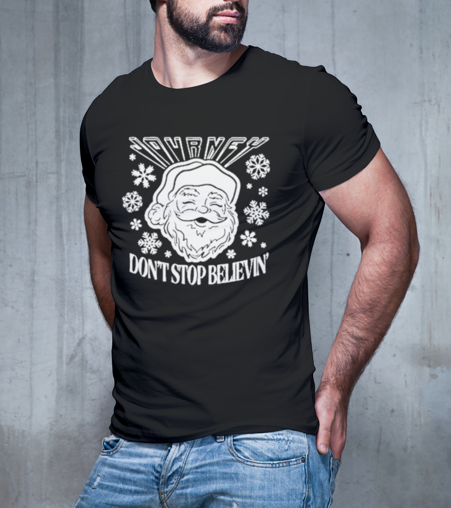 Journey Don't Stop Believin' Christmas Santa Snowflakes T-Shirt