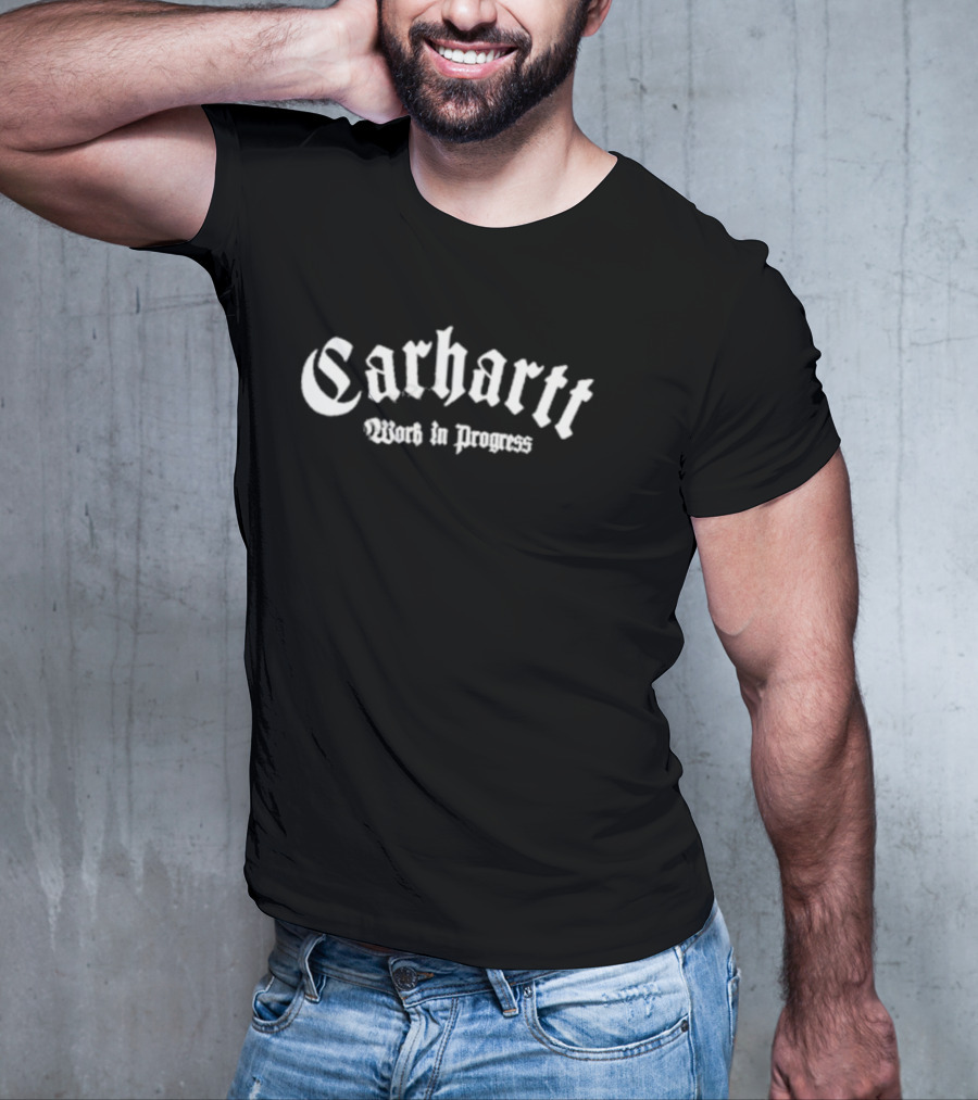 Carhartt Work In Progress Gothic Style Branding T-Shirt