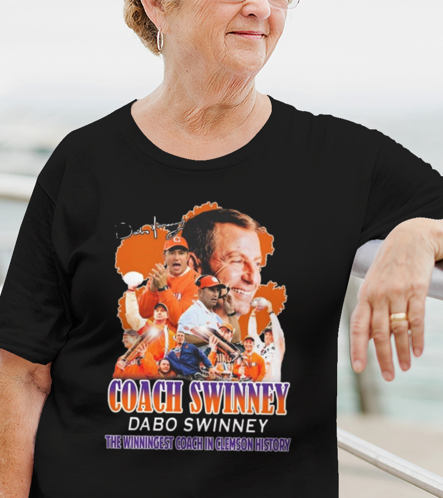 Coach Swinney Dabo Swinney The Winningest Coach In Clemson History Celebrated Icons And Moments T-Shirt