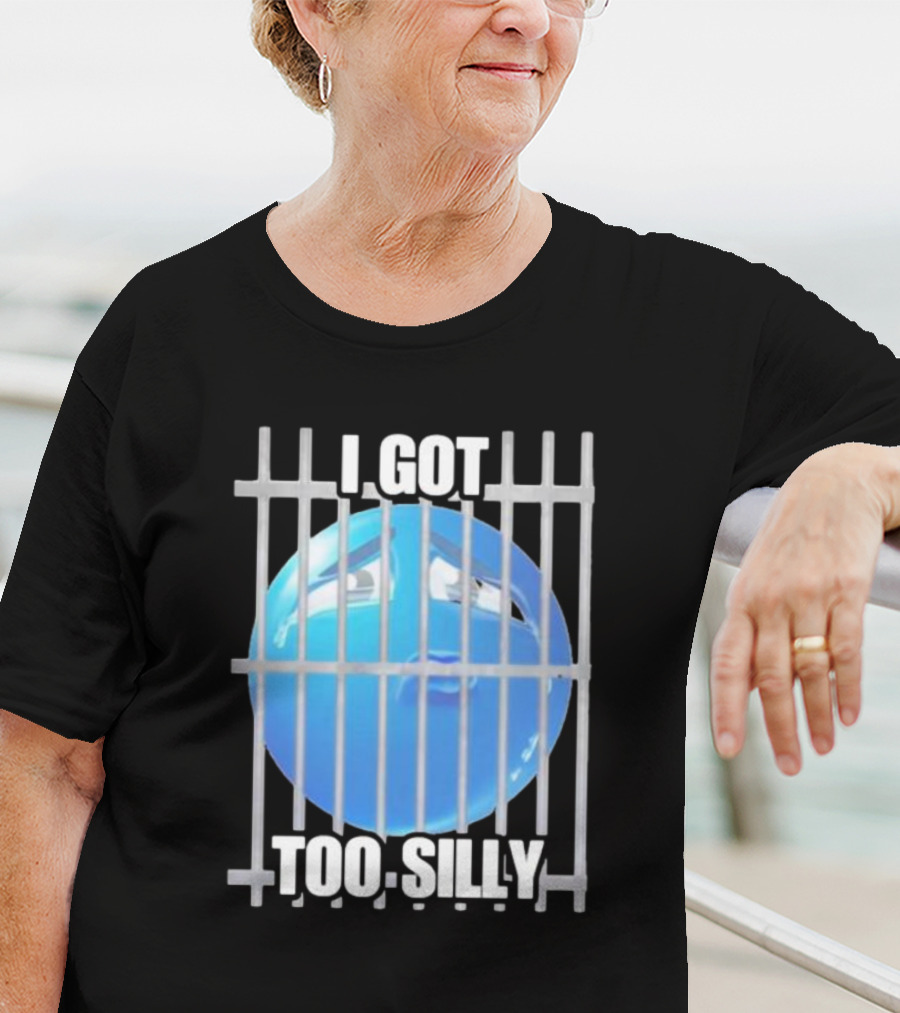 I Got Too Silly Blue Emoji Behind Bars T-Shirt