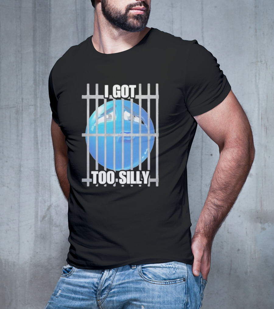 I Got Too Silly Blue Emoji Behind Bars T-Shirt
