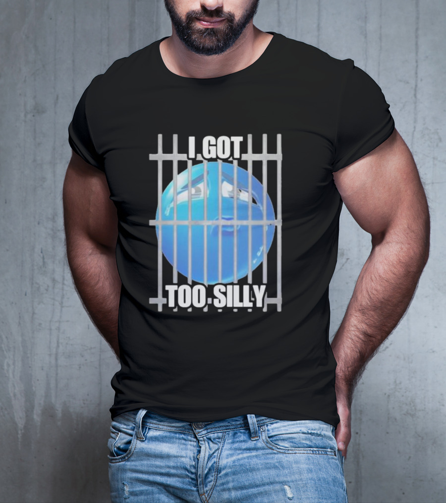 I Got Too Silly Blue Emoji Behind Bars T-Shirt