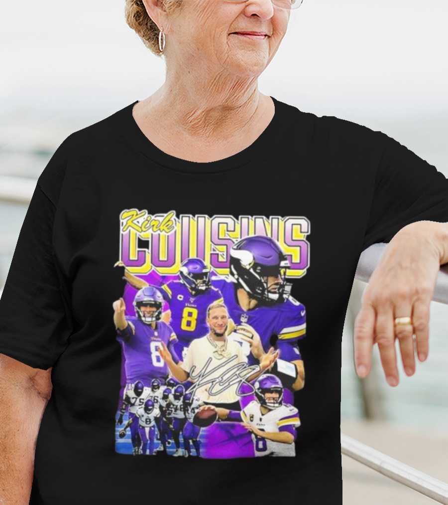Kirk Cousins Minnesota Vikings Quarterback Number 8 Football Collage T-Shirt