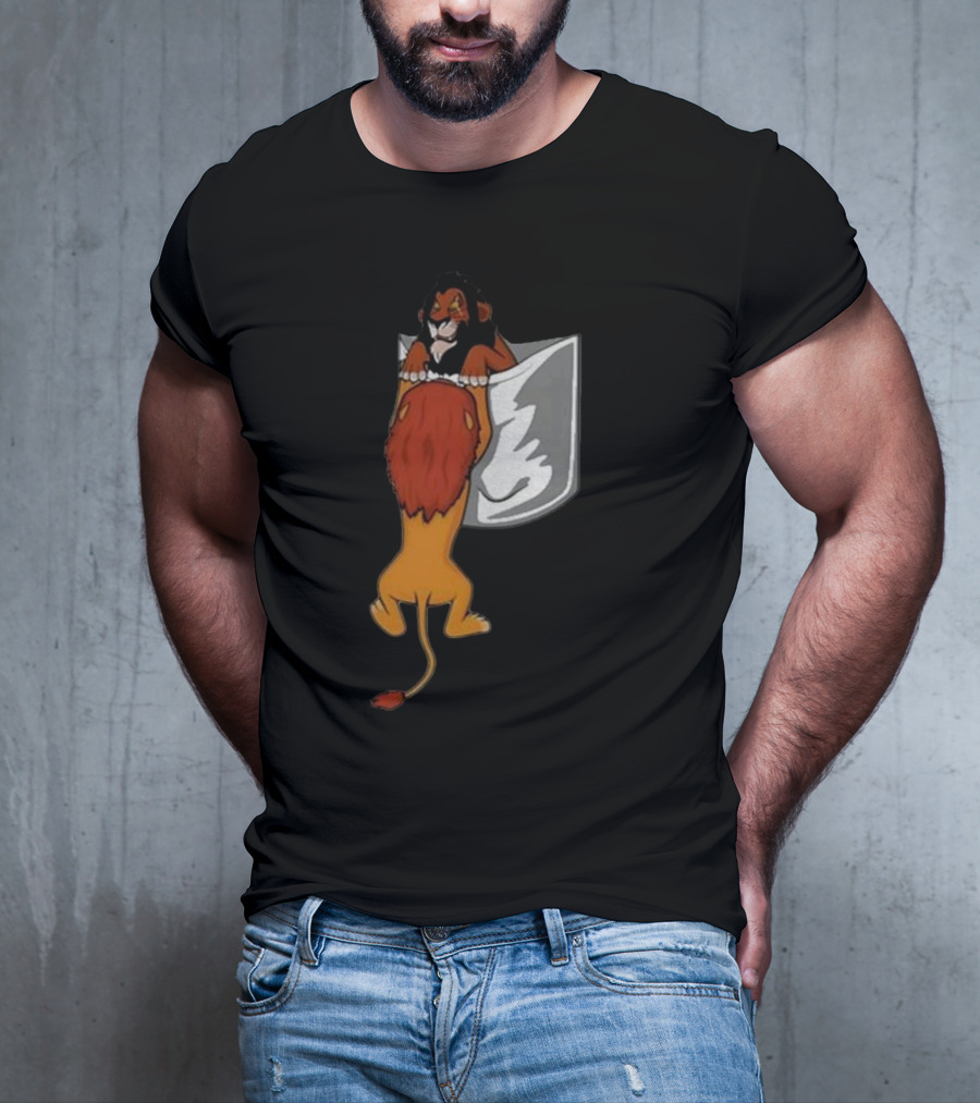Lion Scar And Mufasa Hanging Pocket T-Shirt
