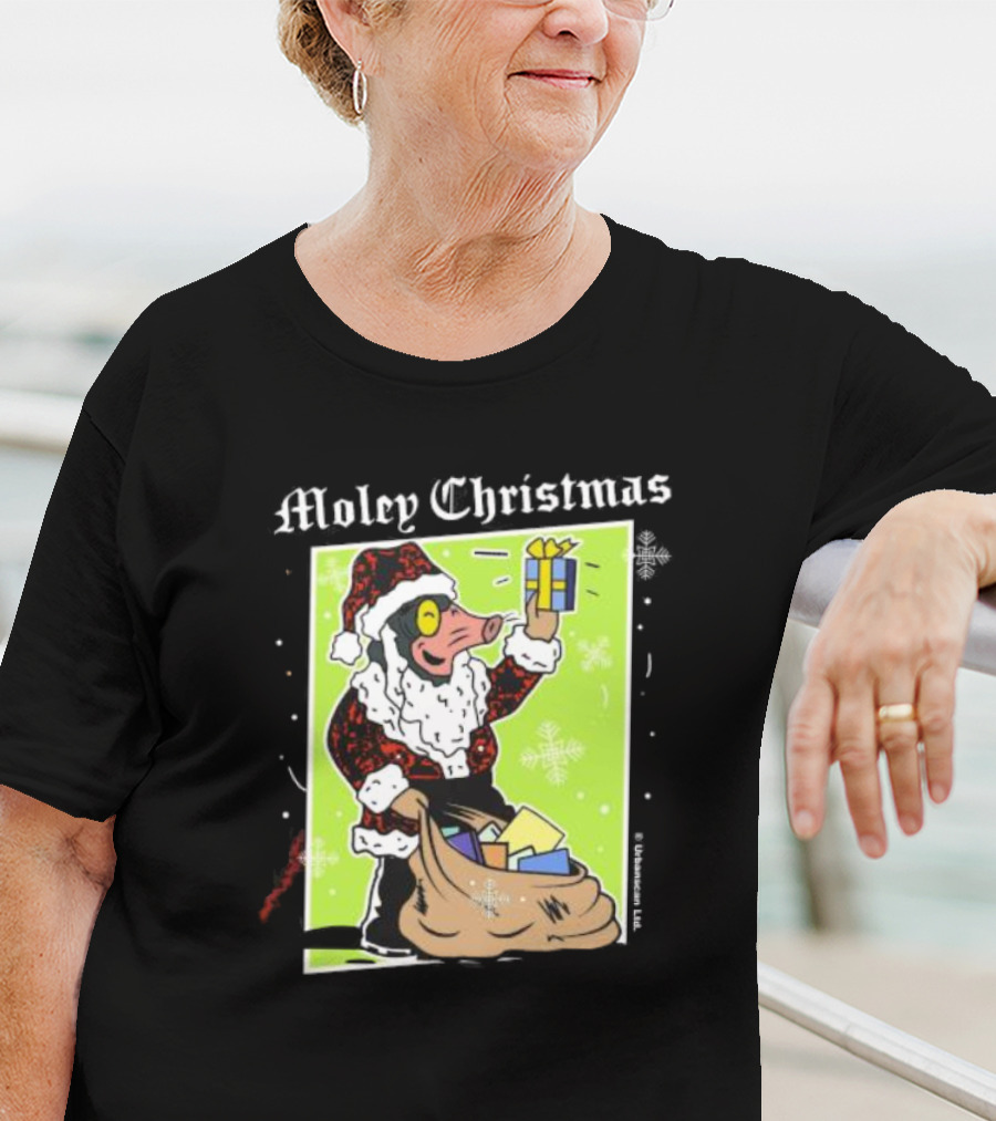 Moley Christmas Santa Mouse Holiday Present T-Shirt