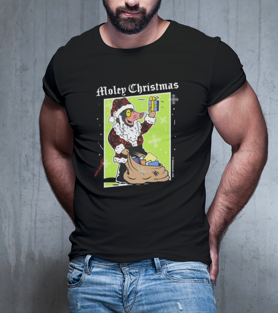 Moley Christmas Santa Mouse Holiday Present T-Shirt