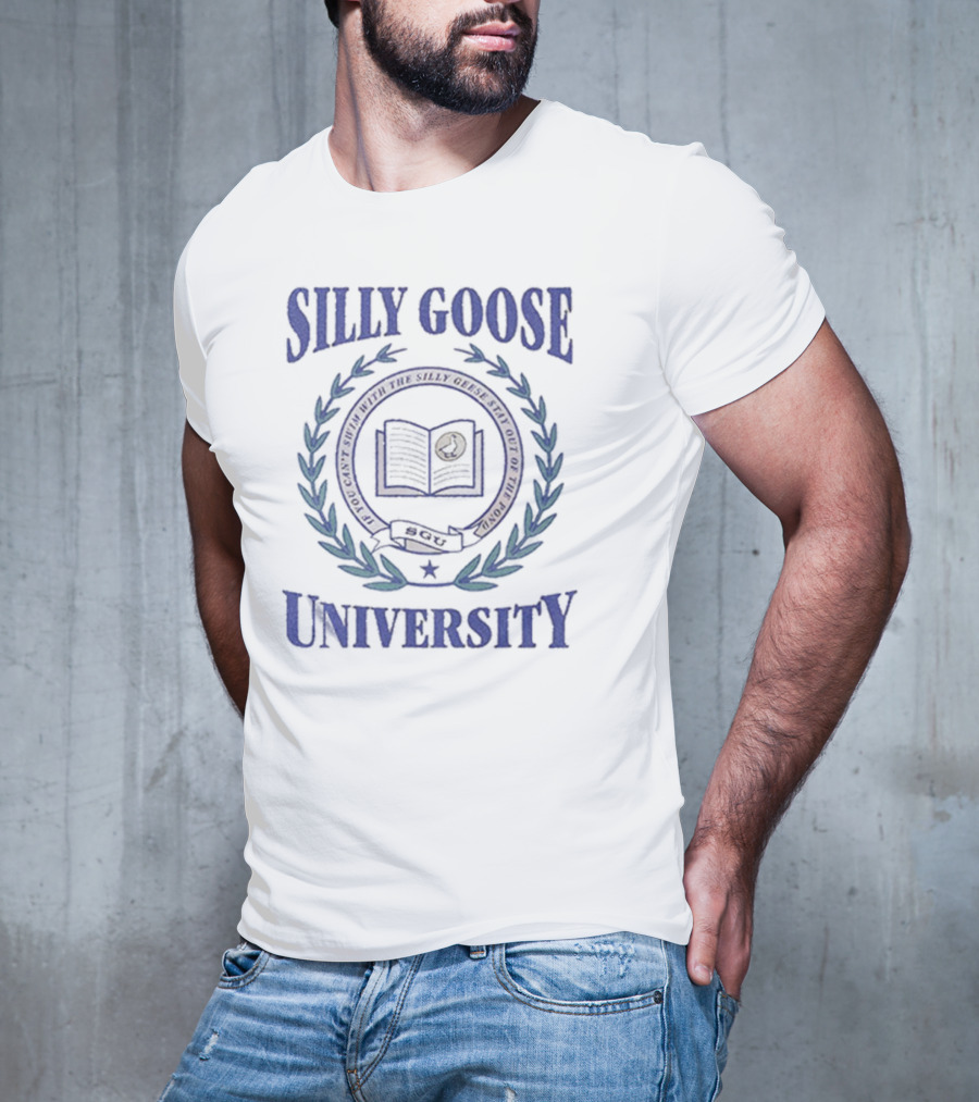 Silly Goose University Laurel Wreath Seal Emblem T-Shirt