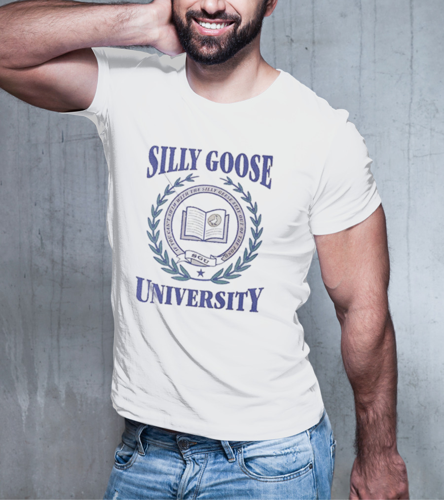 Silly Goose University Laurel Wreath Seal Emblem T-Shirt